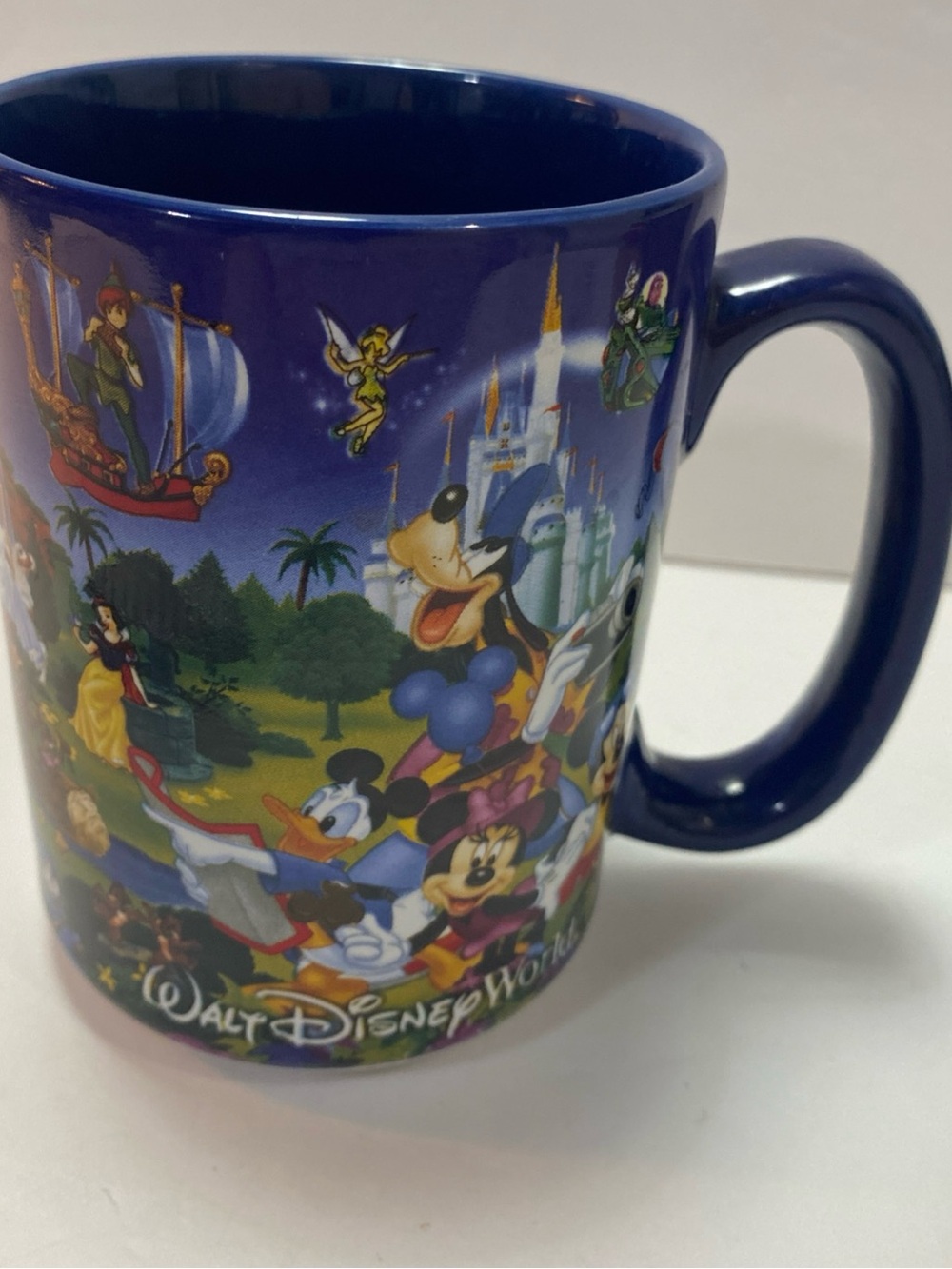 Walt Disney World Parks Storybook Coffee Mug Cup, Blue - Mickey Goofy Lion King